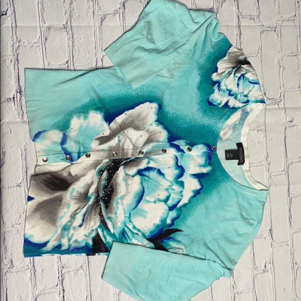 White House Black Market Floral Cardigan